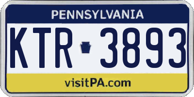 PA license plate KTR3893