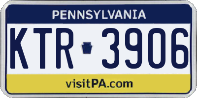 PA license plate KTR3906