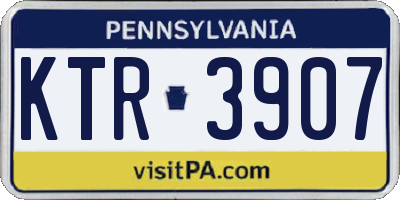 PA license plate KTR3907