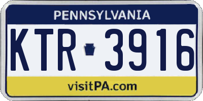 PA license plate KTR3916