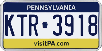 PA license plate KTR3918