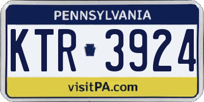 PA license plate KTR3924