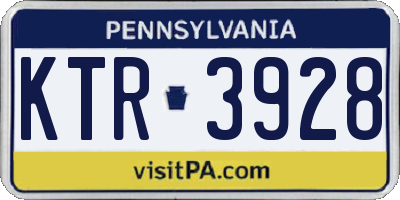 PA license plate KTR3928