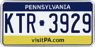 PA license plate KTR3929
