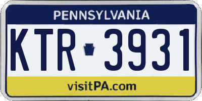 PA license plate KTR3931