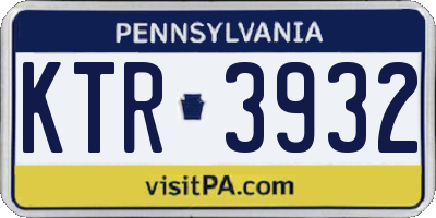 PA license plate KTR3932