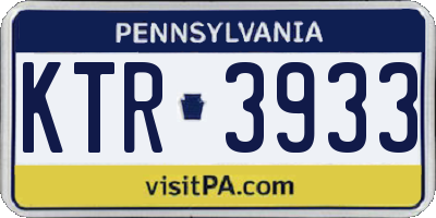 PA license plate KTR3933