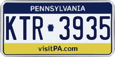 PA license plate KTR3935