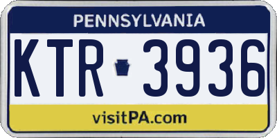 PA license plate KTR3936