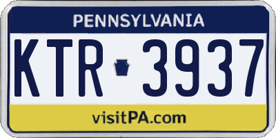 PA license plate KTR3937