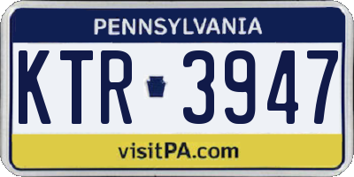 PA license plate KTR3947