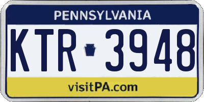 PA license plate KTR3948