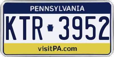 PA license plate KTR3952