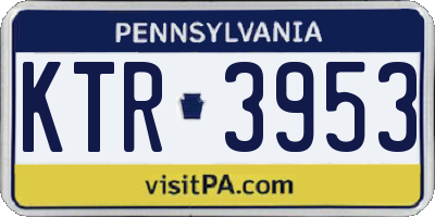 PA license plate KTR3953