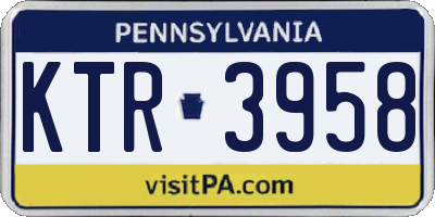PA license plate KTR3958