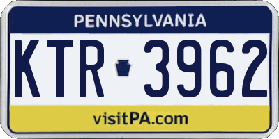 PA license plate KTR3962