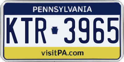 PA license plate KTR3965