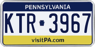 PA license plate KTR3967
