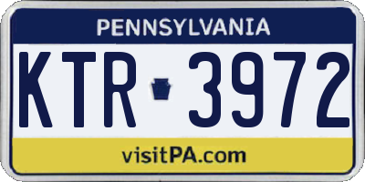 PA license plate KTR3972