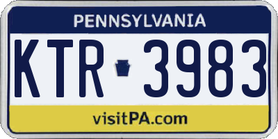 PA license plate KTR3983