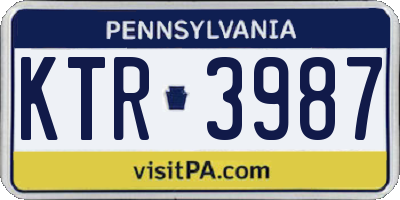 PA license plate KTR3987