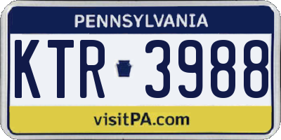 PA license plate KTR3988