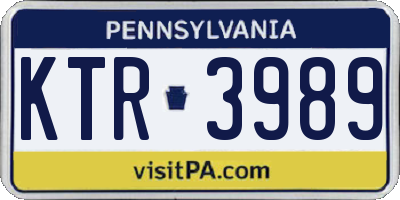 PA license plate KTR3989