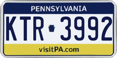 PA license plate KTR3992