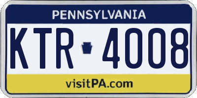 PA license plate KTR4008