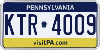 PA license plate KTR4009