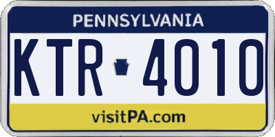 PA license plate KTR4010