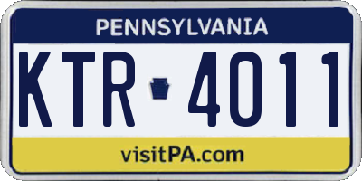 PA license plate KTR4011