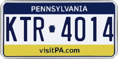 PA license plate KTR4014