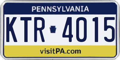 PA license plate KTR4015