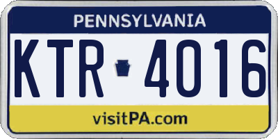 PA license plate KTR4016