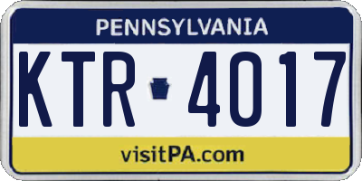 PA license plate KTR4017