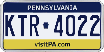 PA license plate KTR4022