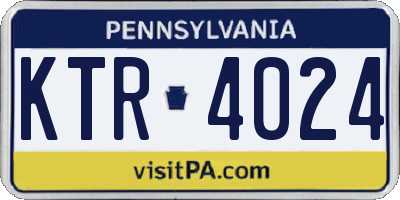 PA license plate KTR4024