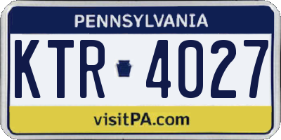 PA license plate KTR4027