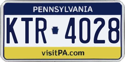 PA license plate KTR4028