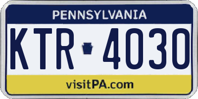 PA license plate KTR4030