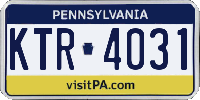 PA license plate KTR4031