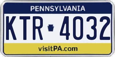 PA license plate KTR4032