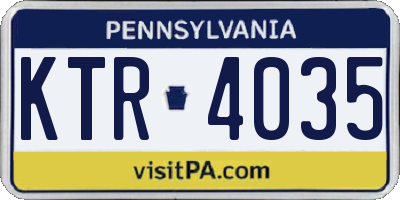 PA license plate KTR4035