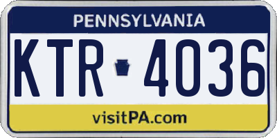 PA license plate KTR4036