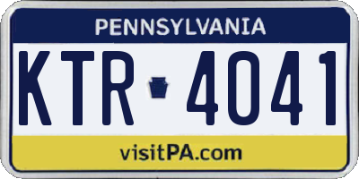 PA license plate KTR4041