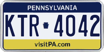 PA license plate KTR4042