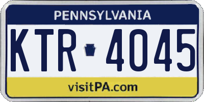 PA license plate KTR4045