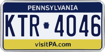 PA license plate KTR4046