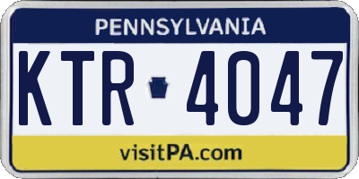 PA license plate KTR4047